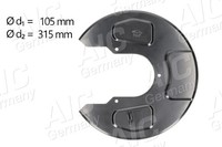 Spritzblech Bremsscheibe AIC 56412 Stahlblech FüR VW Sharan 7M8 7M9 7M6 20V TDI