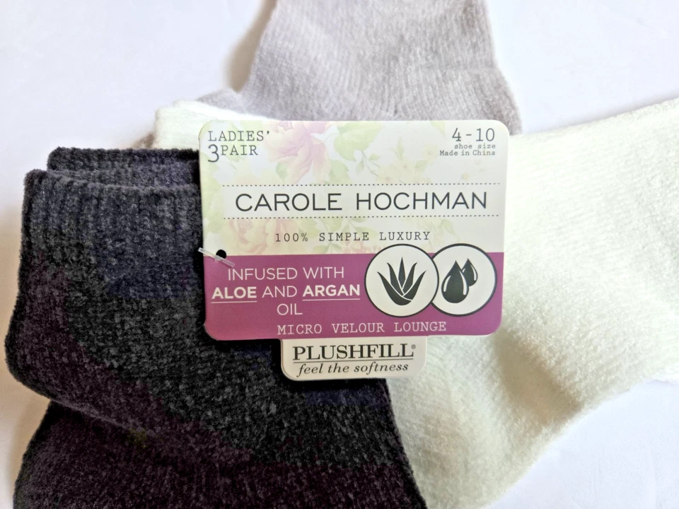 CALCETINES TOBILLEROS SUPER SUAVES CAROLE HOCHMAN [3 PARES] CON INFUSIÓN DE ARGÓN 4-10 NEGRO/BLANCO + Foto 4 de 4