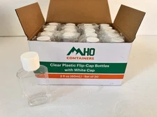 20 Pack 2 oz Plastic Empty Travel Bottles with Flip Cap 60ml Travel Size Bottles