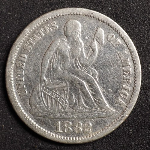 1882  *P*SEATED LIBERTY SILVER DIME **FREE SHIPPING**C2912
