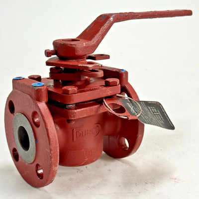 DURCO G411 Sleeve Line Plug Valve 1'' Class 150, WCB Body, CF8M Plug, Fire Sealed