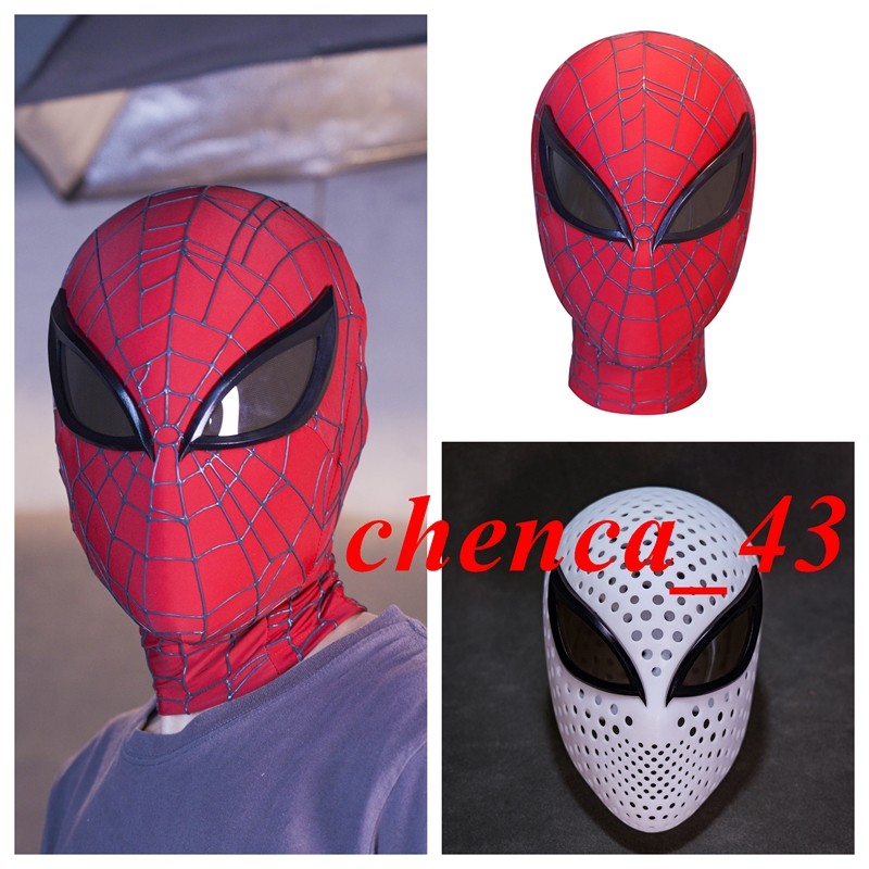 3D Handmade Ultimate Spiderman Mask Face Shell Eye Lenses 1:1