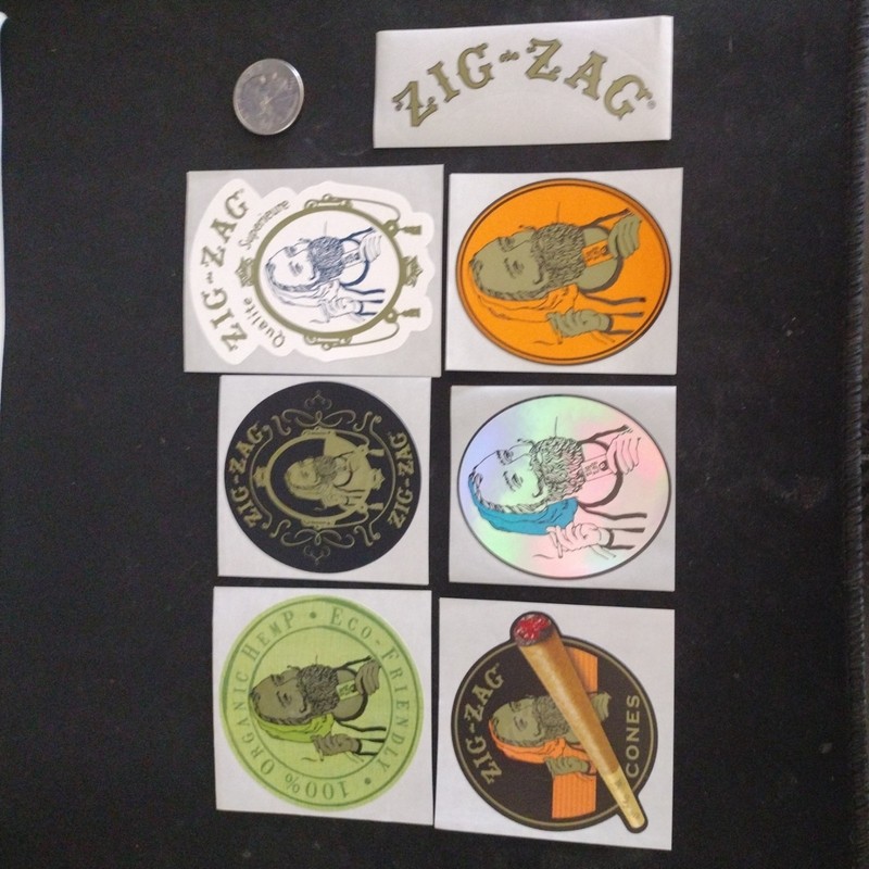 Zig Zag Man Rolling Papers Tobacco Stickers Lot Of 07.