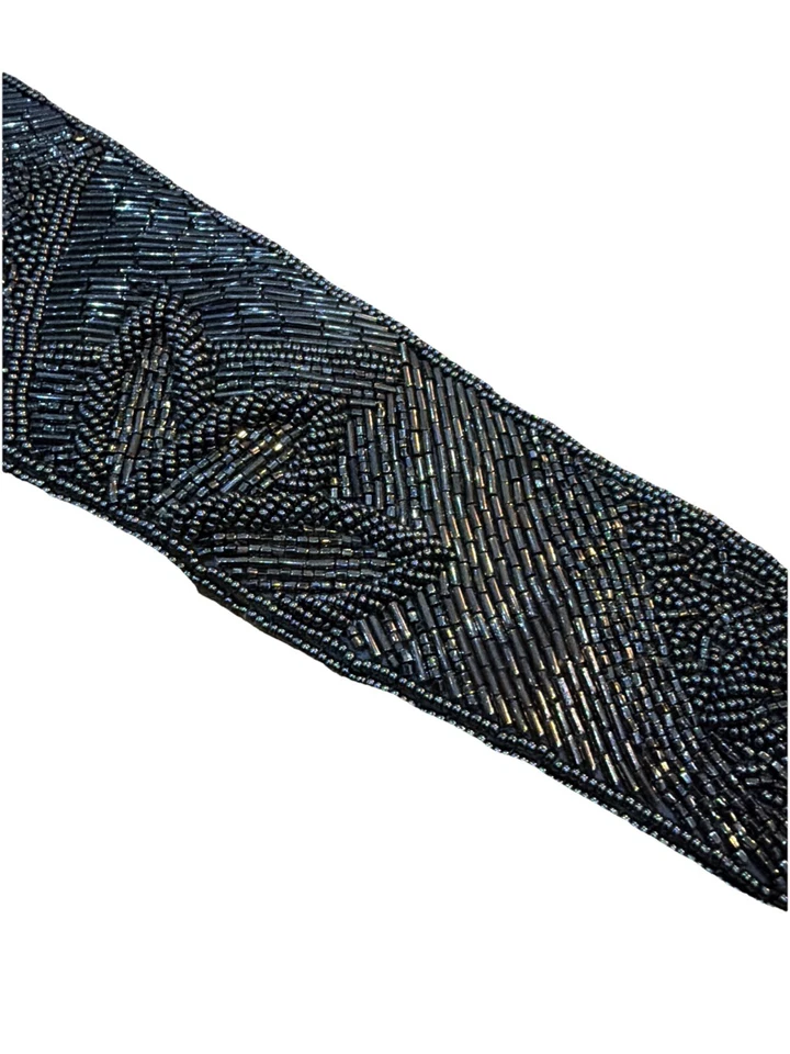 "Cinturón de cintura vintage Magid plateado con cuentas texturizado años 80 31"" DETALLADO" Foto 3 de 4