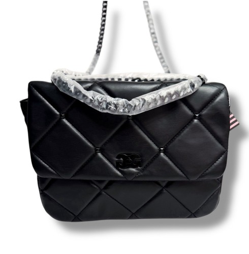 🖤 Gilda Paris Black Quilted Diamond Patterned Handbag w/ Tonal Hardware • NWT - Picture 3 of 15