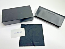 Saint Laurent YSL Paris Black Eye Glass Sunglasses CASE Cleaning Cloth Box