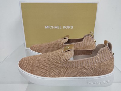 Michael Kors JUNO KNIT SLIP ON Damen Schuhe Rose Gold Rosa Gr.37 Neu.