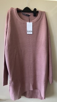 Neu Kostenlose Lieferung Pink Yours UK 22-24 / EU 50-52 Langarm Long Tunika Pullover