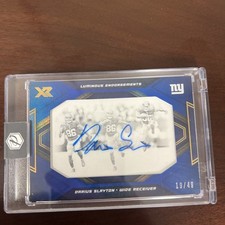 2019 Panini XR Luminous Endorsements Blue Darius Slayton Rookie Auto Patch 19/49