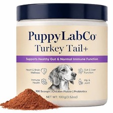 Puppy Lab Co Turkey Tail Mushroom Powder Supplement for Dogs, Gut  Immune