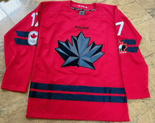 Men's Macklin Celebrini 17 Red Winter Olympics 2026 Team Canada MEN ALL Stitch