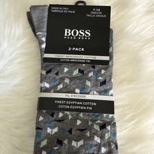Hugo Boss NEW 2 Pair Pack Med Grey Mini Mc Men  s 7-13 Dress Socks