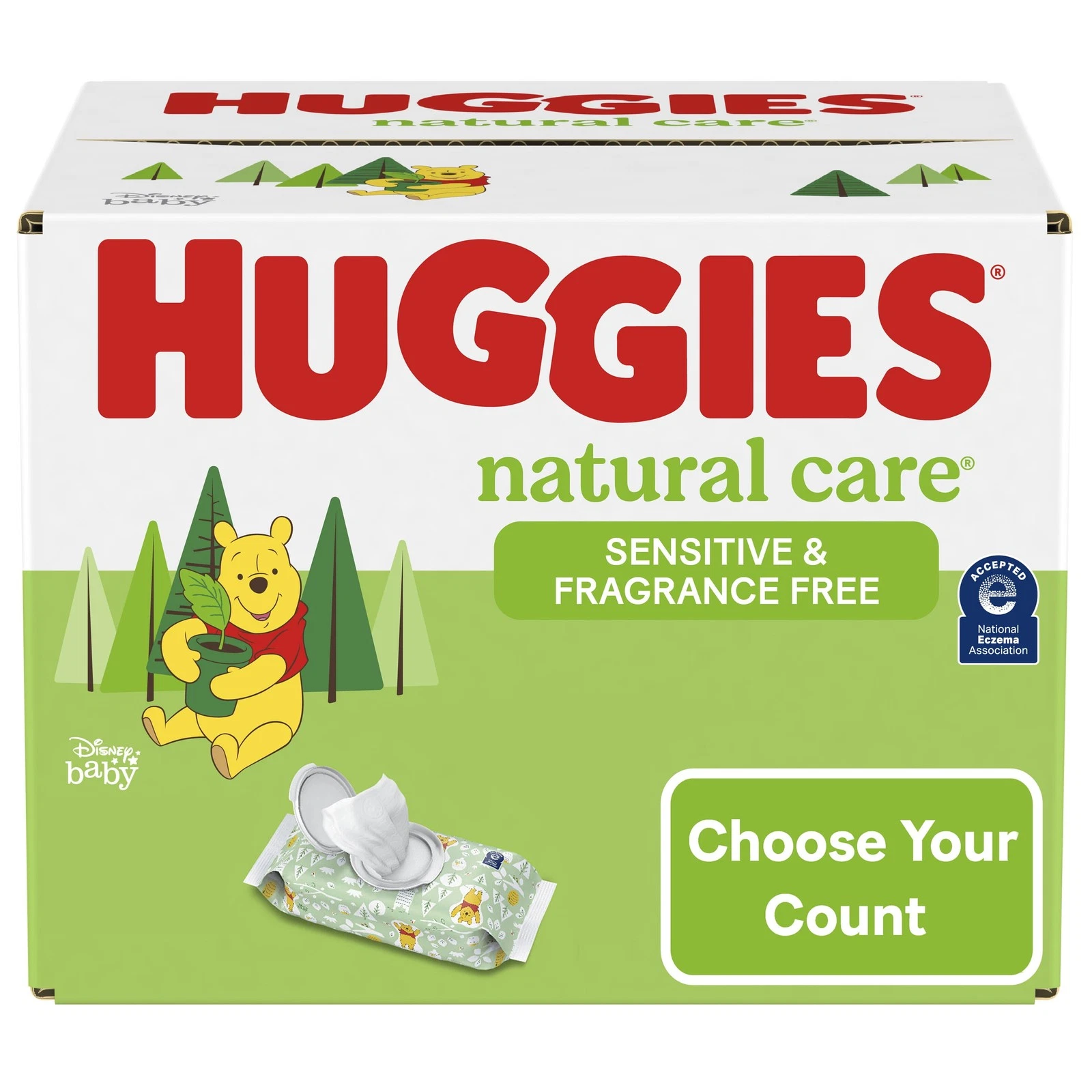 Natural Care Sensitive Baby Wipes, Unscented, 3 Flip-Top Packs (168 Wipes Total)
