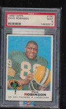 PSA 9  1969 Topps Football   Dave Robinson  # 190    Mint