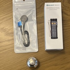 NIB Olight Baton 4 fighter pilot Rechargeable LED Flashlight 1300lm & Gyro Ball