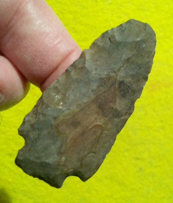 2-3/8'' BENTON CHISEL TIP OHIO ARROWHEAD Projectile Point AUTHENTIC ARROWHEAD