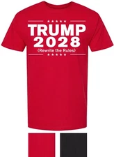 Trump 2028 Rewrite The Rules Printed Short Sleeve T-Shirt Support Trump Shirt