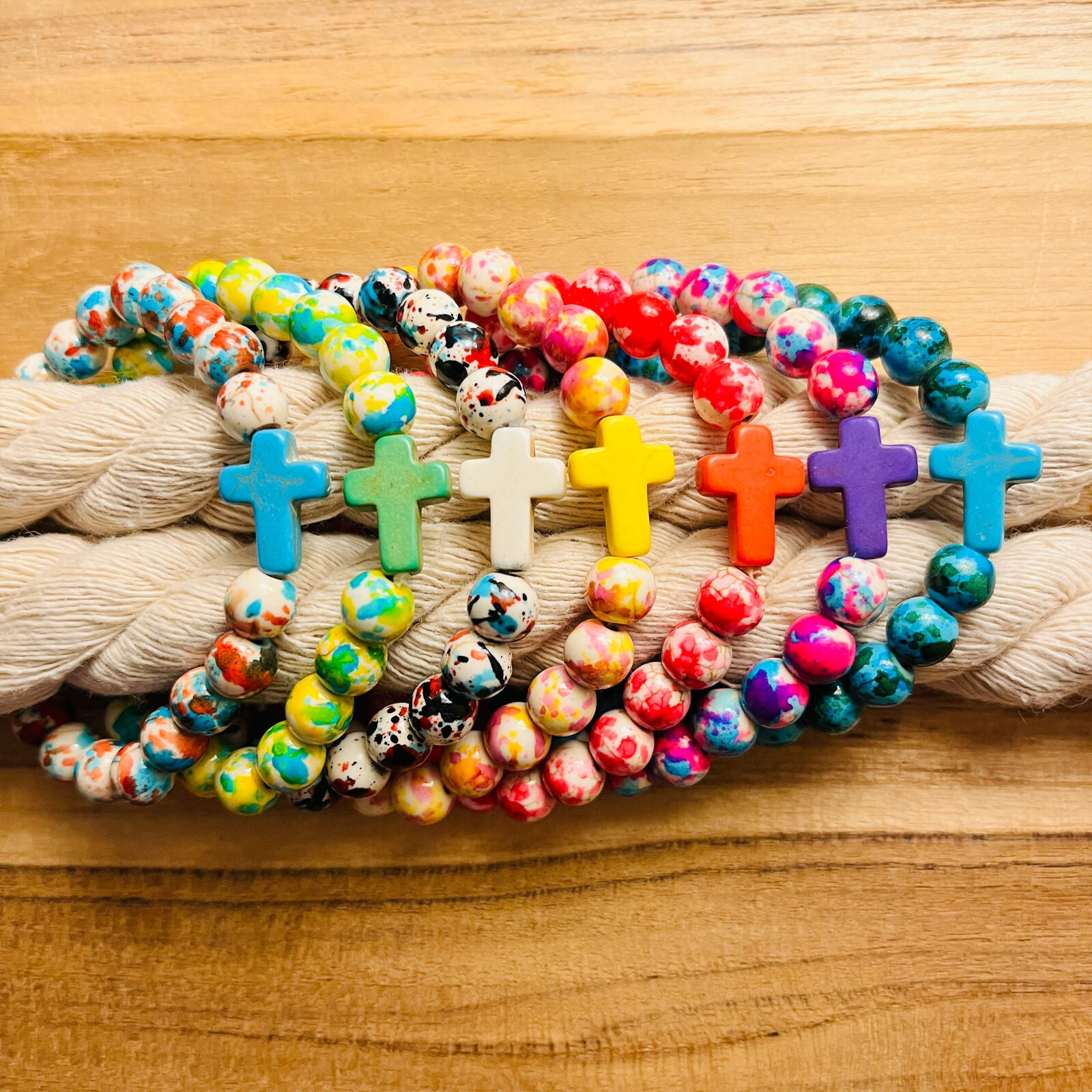 ❤️ Schmuck Armband Perlen Armkette für Damen Frauen Symbol für Glaube Vertrauen