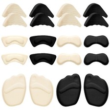 12 Pairs Heel Grips Liner Cushions Inserts for Loose Shoes Heel Pads Toe Filler