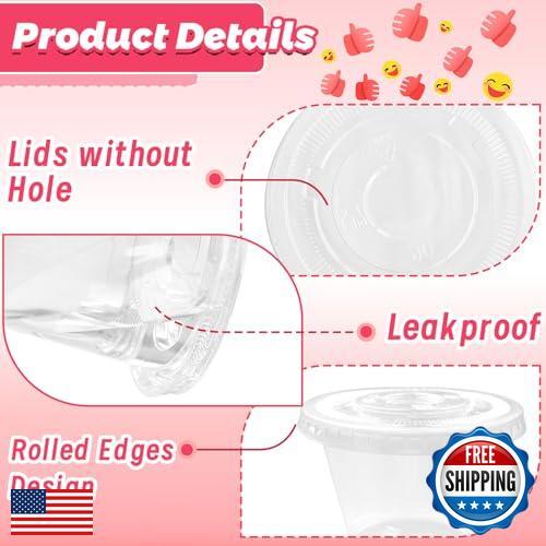 Szsrcywd 50 Pack 6 Oz Plastic Cups with Flat Lids,Clear Disposable Dessert Cu - Bild 3 von 5