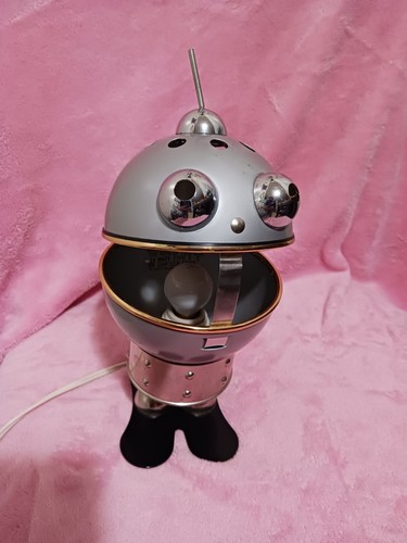 Metallic Robot Lamp by Satco - Antenna & Works Great Vintage - Rare - Imagen 8 de 10