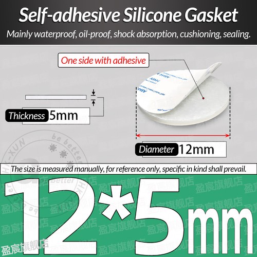 Solid Round Self Adhesive Silicone Pad Disc Sheet Gaskets Ø 5-150mm Thick 1-10mm - Picture 137 of 251