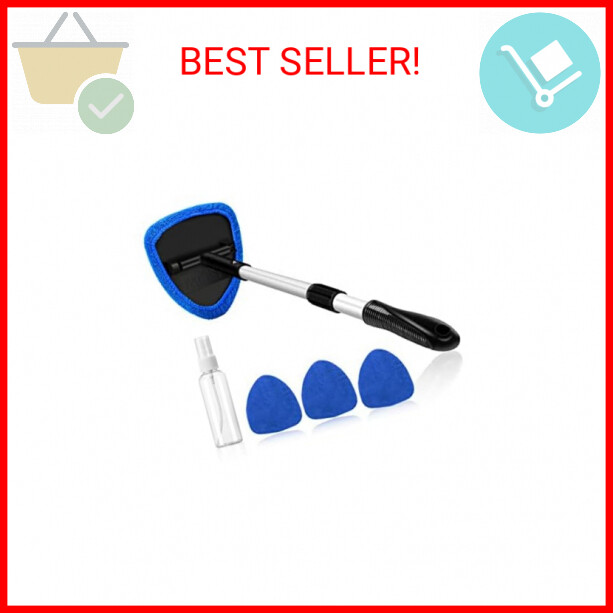 AstroAI Windshield Cleaner, Car Windshield Cleaning Tool Inside with 4 Reusable