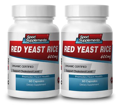 RED YEAST RICE 600mg. ORGANIC . Support Cholesterol Level (2 Bottles)