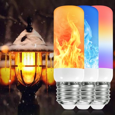 E12 E14 E27 B22 LED Flammen Effekt Glühbirne Licht Fackel Feuer Lampe Birne Deko