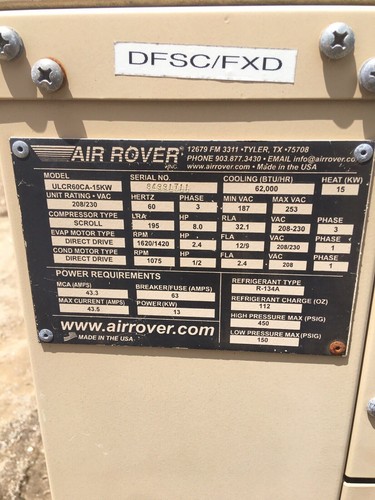Skid Mounted Environmental Control Unit ULCR60CA-15KW Air Rover - Picture 12 of 12
