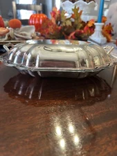 Vintage Gorham Heritage Covered Scalloped Oblong Serving Dish VH19