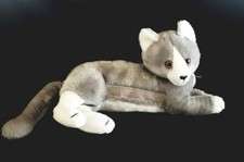Vtg R. Dakin Plush Gray Nursing Mother Cat, 13", No Babies, 1981, Korea