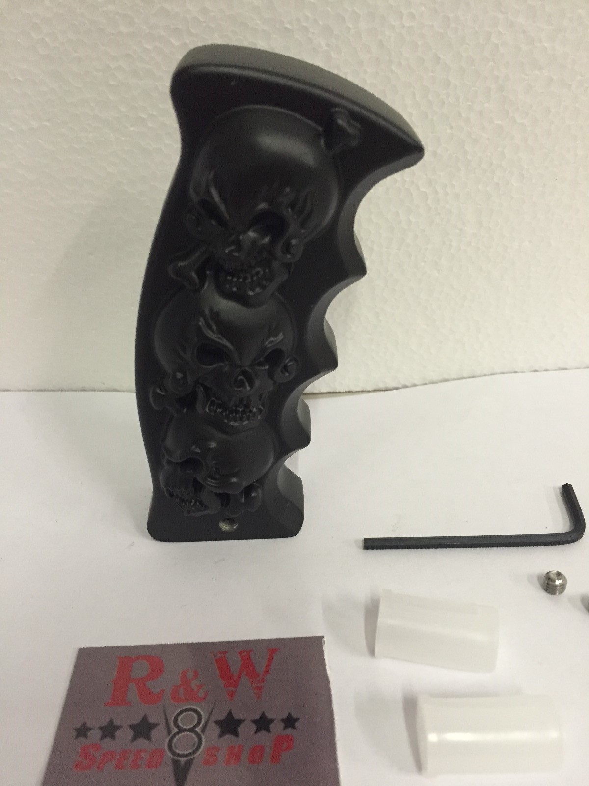 Black Pistol Grip Aluminum Skull Shift Knob Handle Hot Rod Muscle Car