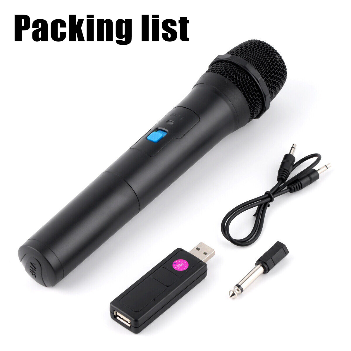 Professional VHF Wireless Microphone w/USB Receiver Handheld Mic System