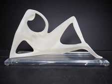Vintage Monique Sculptures ? Frosted Lucite Female on Clear Base