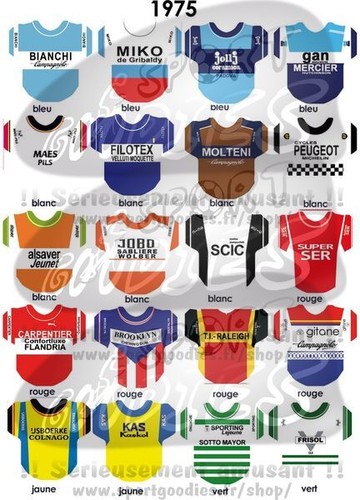 Maillots autocollants pour cyclistes miniatures peloton complet 1960-1999 - Photo 69/111