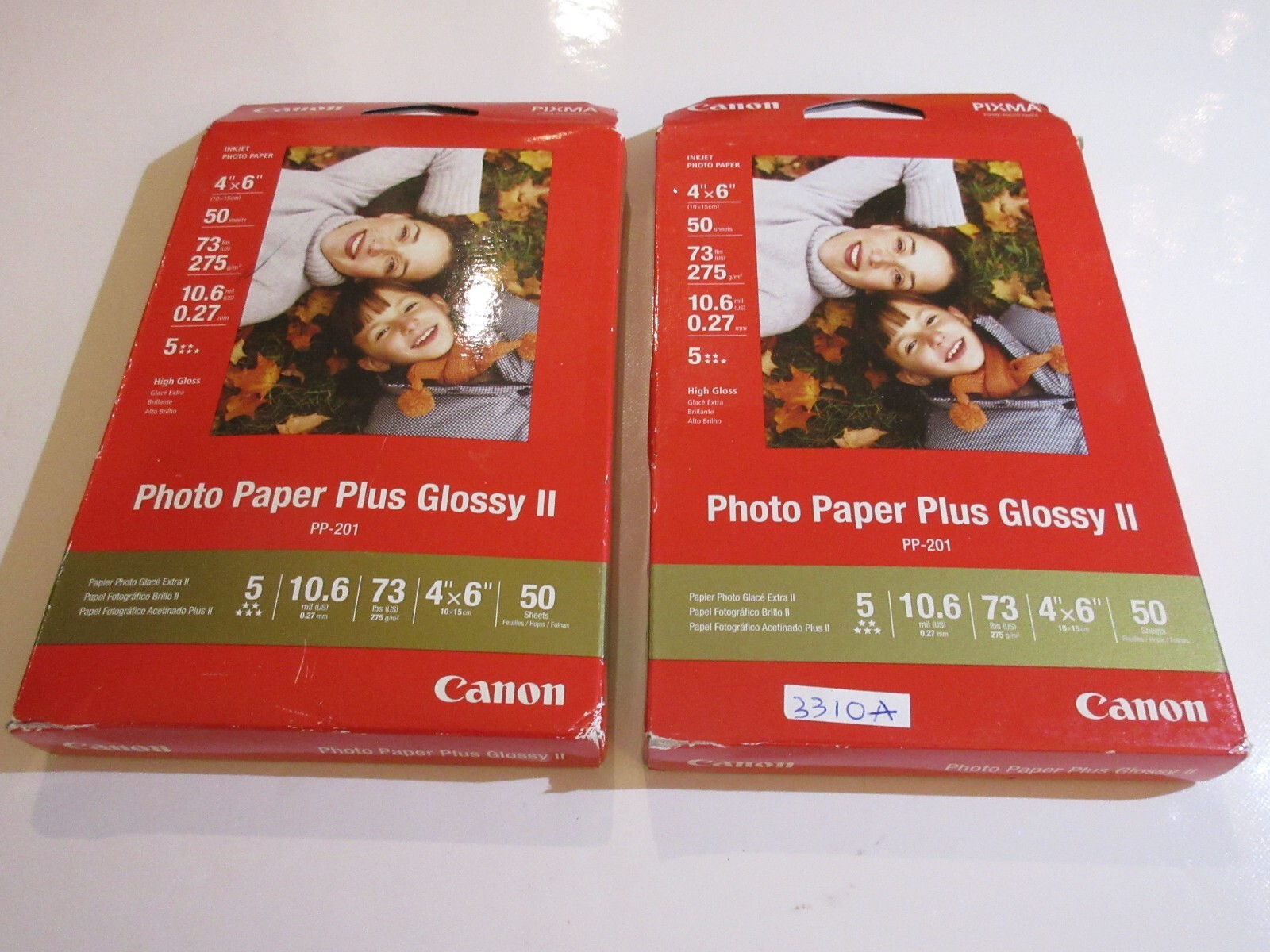 Lot of 2 Canon pixma photo paper plus glossy 50 sheets 4"×6" PP201 eBay