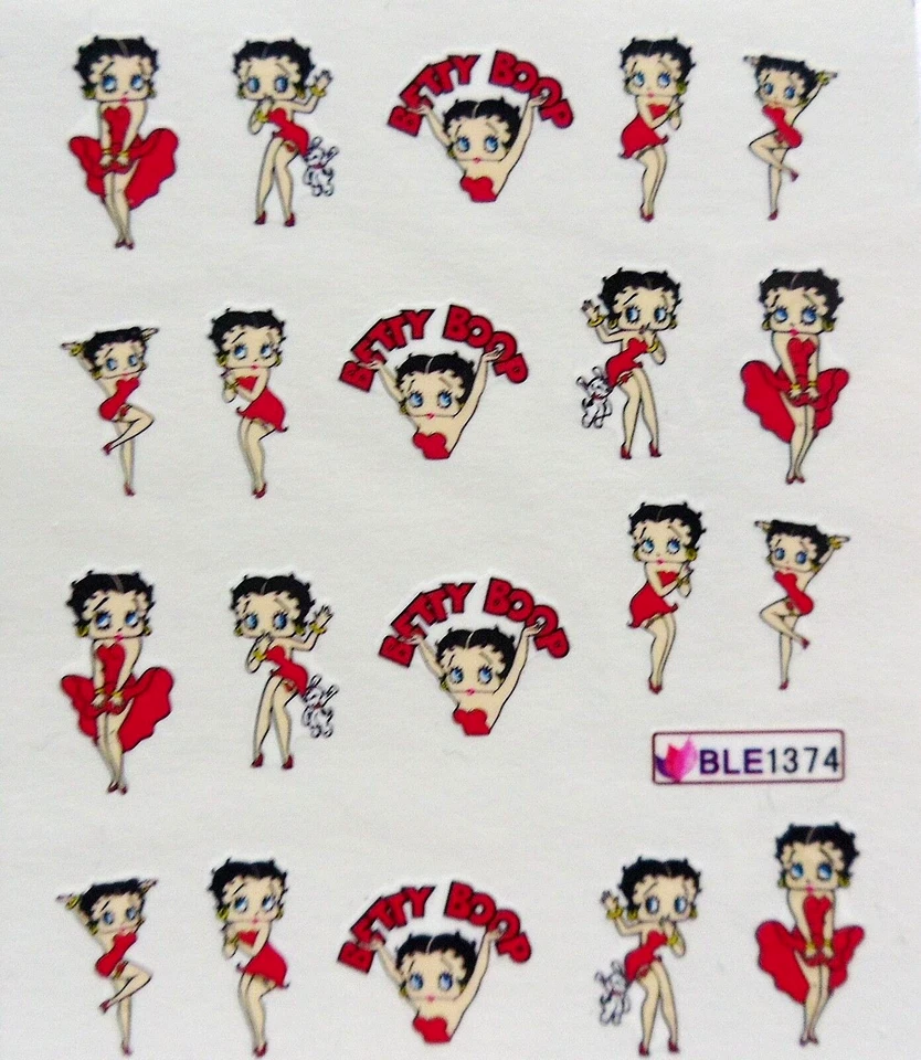 Nail Art Decal Stickers "Red Betty Boop" Water Transfer Decal Sticker *NEW*