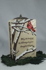 'Beauty Of The Holidays' By Pavillion Tealight Holder Cardinals+Accent Leafs NEW