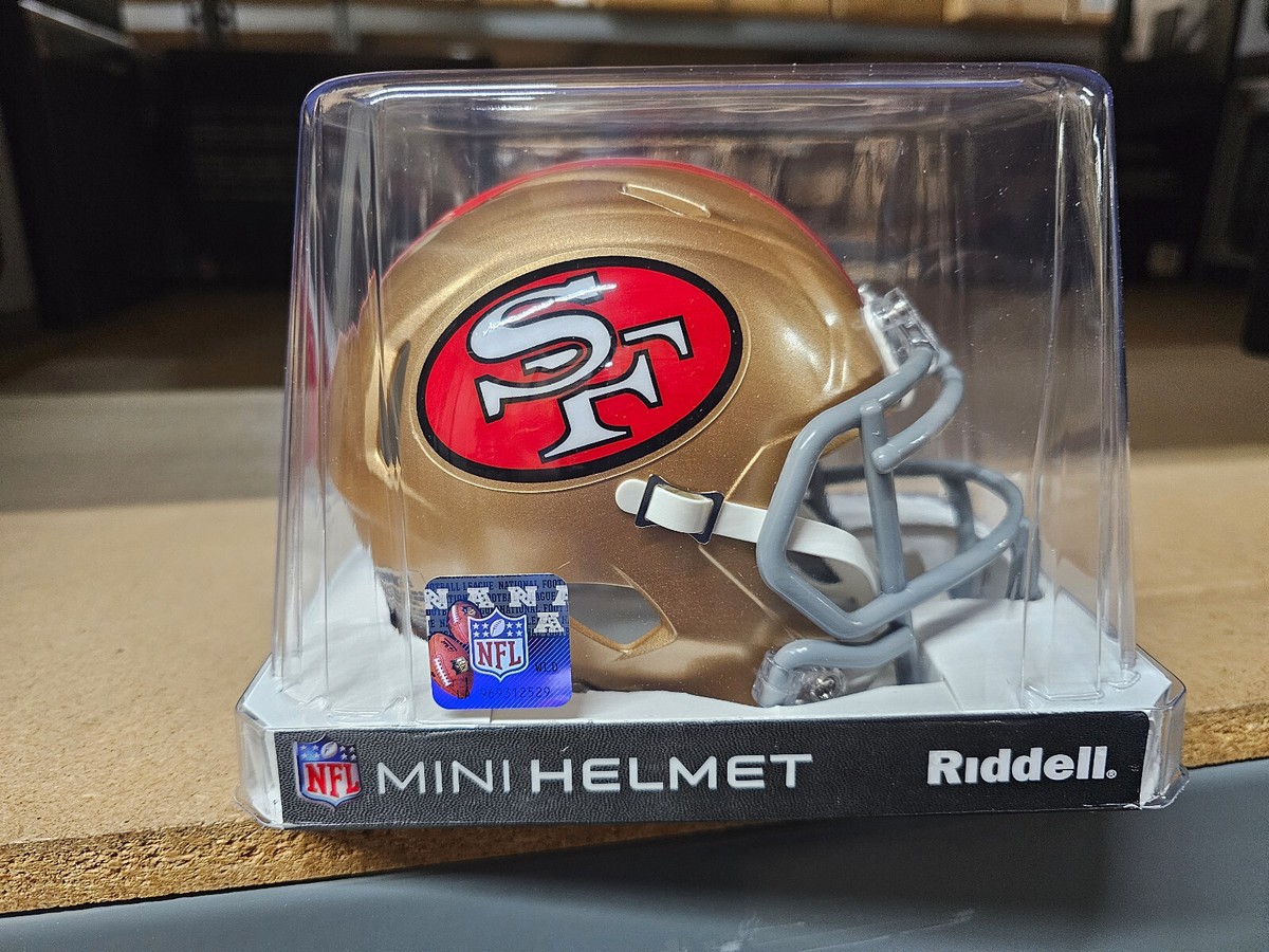 SAN FRANCISCO 49ERS WHITE STRIPE SPEED THROWBACK MINI HELMET RIDDELL NEW IN  BOX