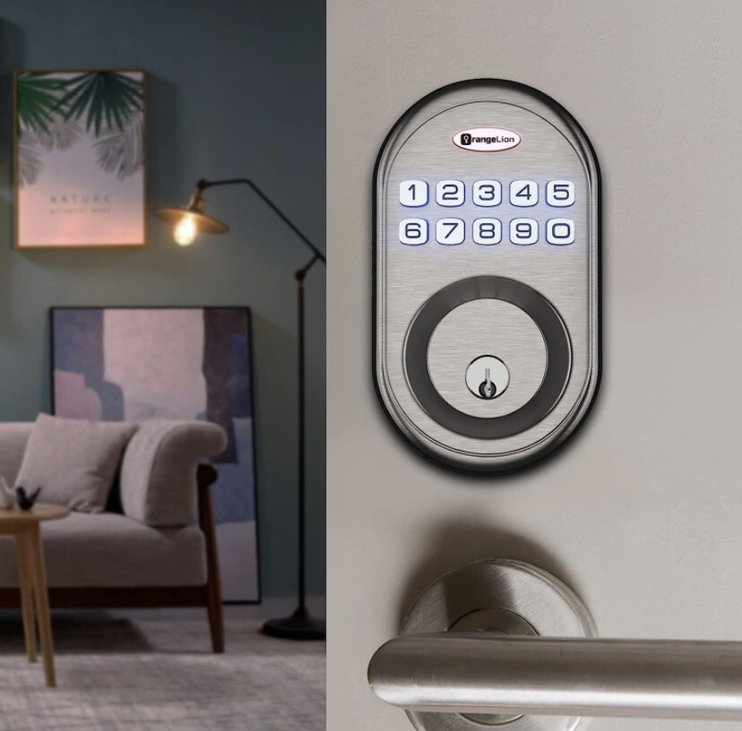 OrangeLion Smart Keypad Deadbolt Lock with Keyless Entry for Doors-image