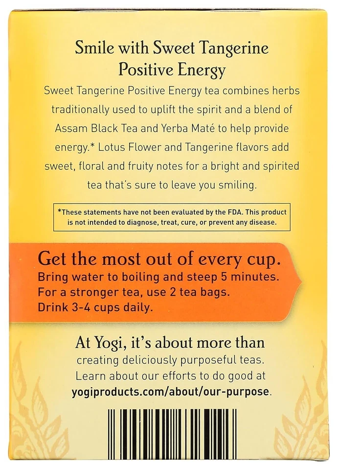 Yogi Positive Energy травяной чай сладкий мандарин 16 шт - Изображение 3 из 4