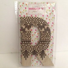 Engraved Wood Monogram Name Letter Initial "R" Henna Design Gift  Crafting