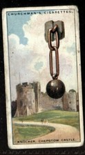 Tobacco Card, Churchman, INTERESTING DOOR KNOCKERS, 1928, Cepstow Castle, #7
