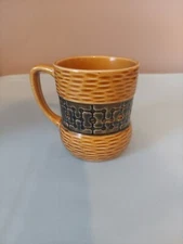 Vintage Stylecraft 3.5 Inch coffee tea Mug Yellow With Blue Band