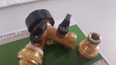 MOKIDO Messing Y-Verteiler 1/2 Zoll - 3-Wege Gartenschlauch Verteiler Gardena Kompatibel