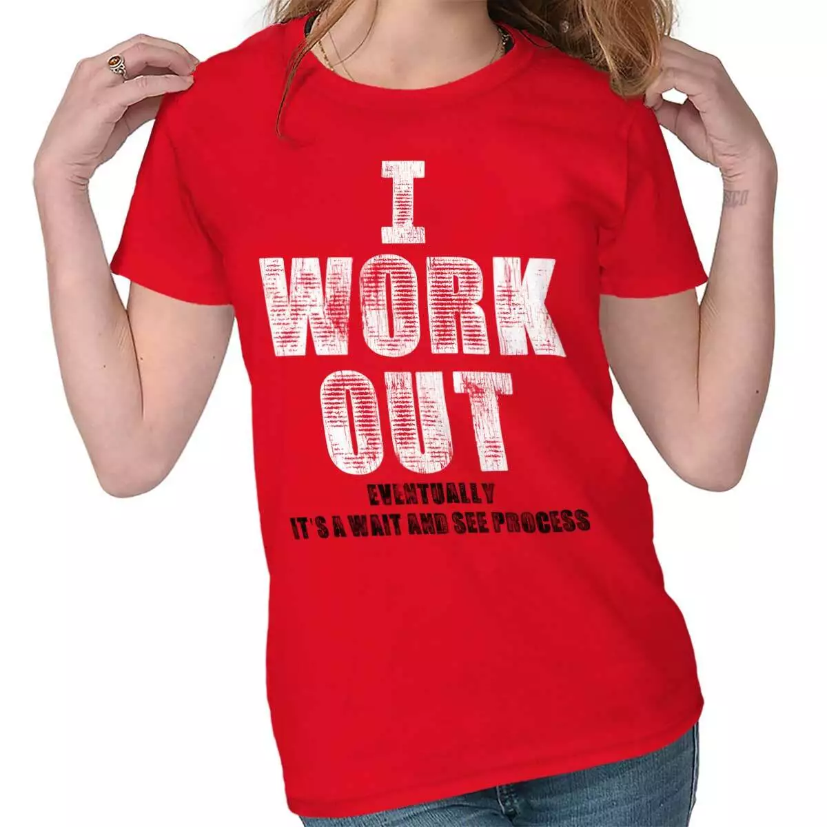 I Workout Eventually Funny Gym Lazy Slacker Graphic T Shirts for Women  T-Shirts