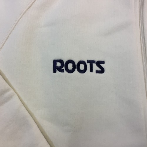 Roots Athletics Sweater Mens Med Full ZipUp USA Jacket White Long Sleeve RARE - Picture 3 of 16