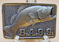 Vtg Belt Buckle B.A.S.S. Great American Buckle Co Bass Anglers Sportsman Society