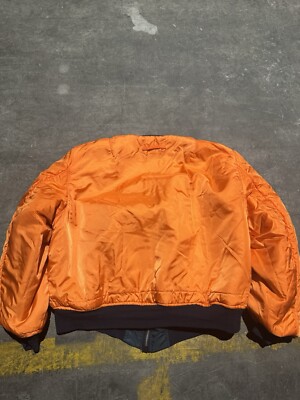 VTG Alpha Industries MA-1 Jacket Reversible Military Bomber Blue